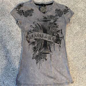 Crash & Burn Charcoal Graphic Tee